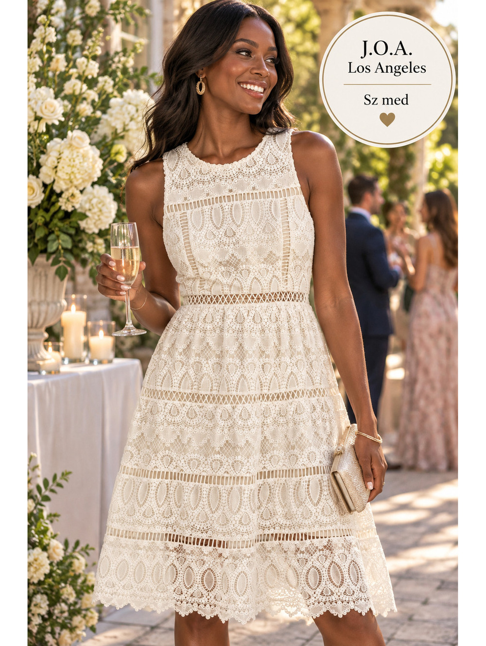J.O.A. Los Angeles | M | White Crochet Lace Dress